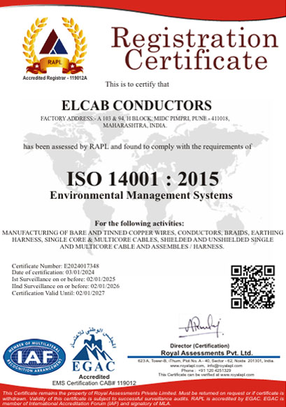 ISO 14001-2015 certificate